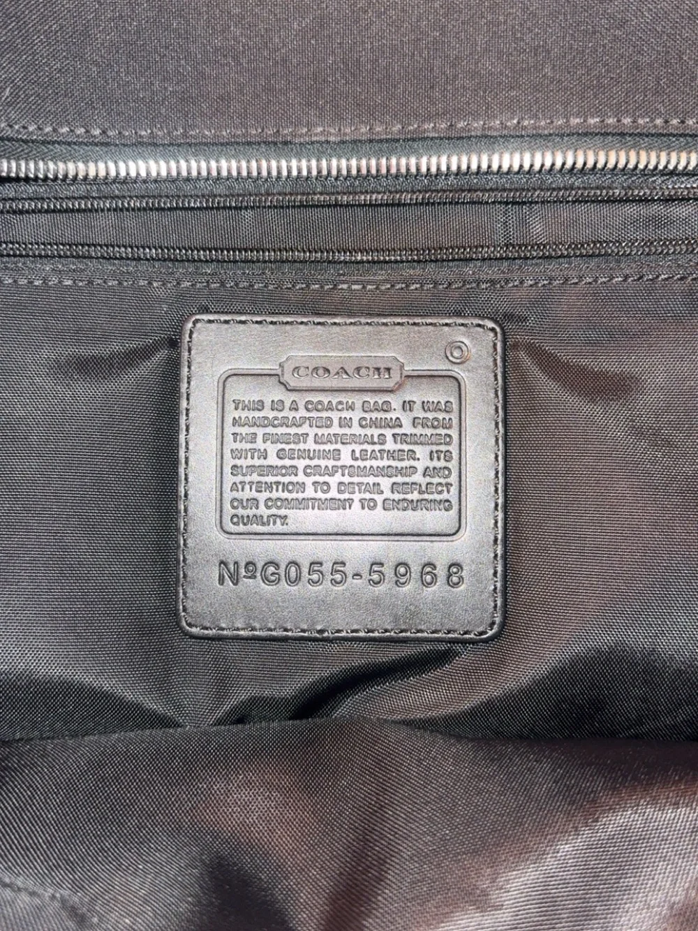 Coach Black Canvas Shoulder Tote with Leather Trim